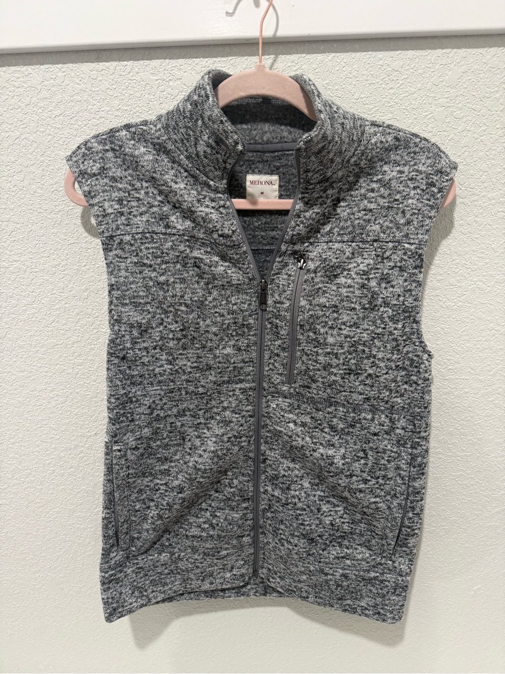 Merona Women’s Gray Marled Full-Zip Sweater Vest